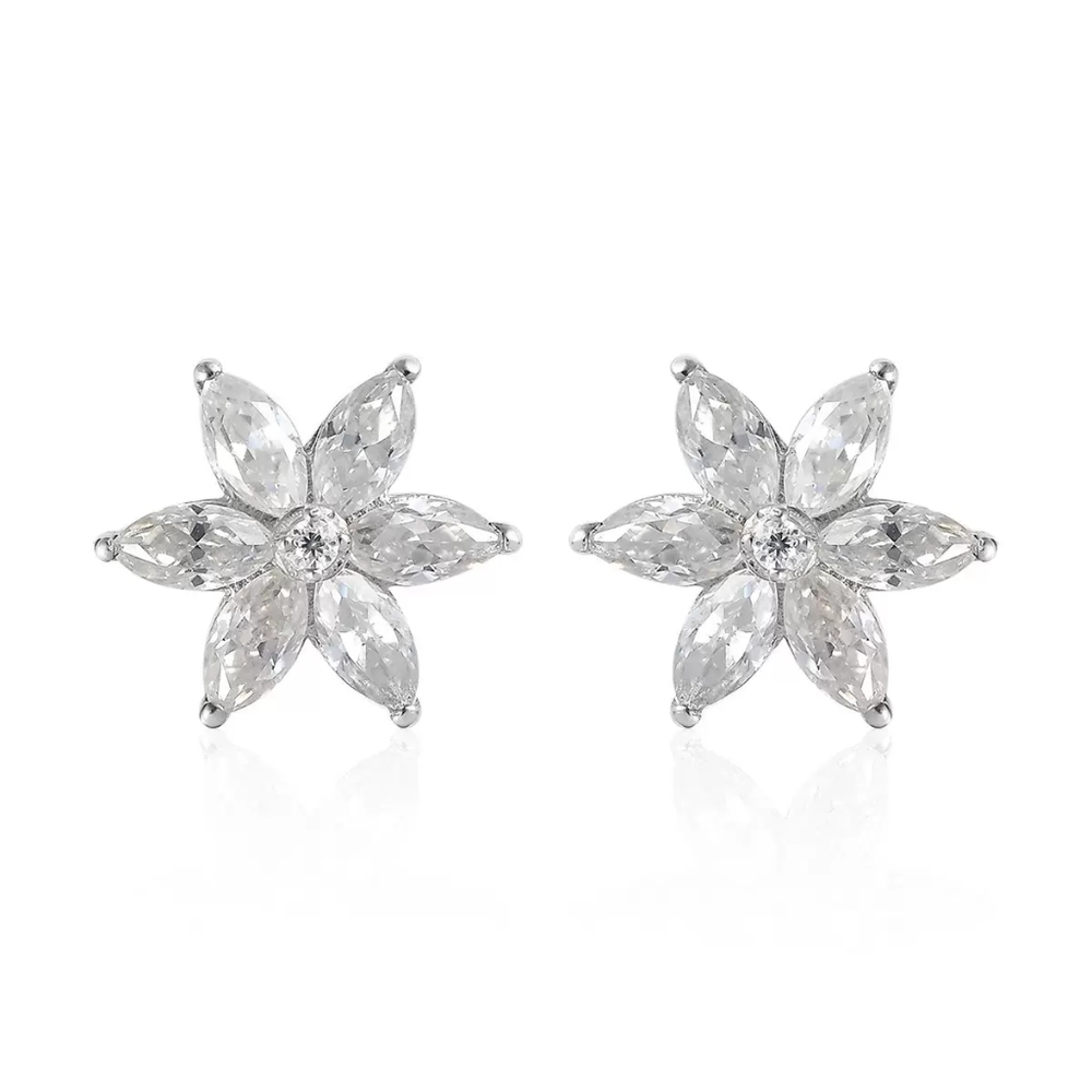 🔥PRICE DROP🔥NWT 2.00 CTW MOISSANITE EARRINGS IN PLATINUM OVER STERLING SILVER
